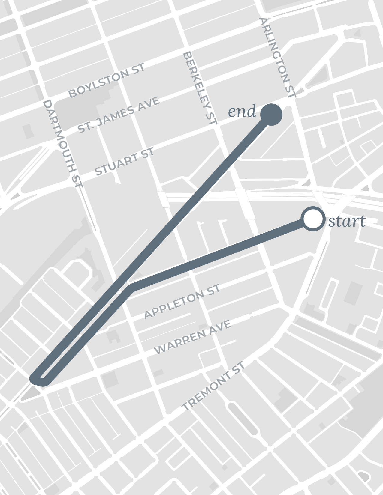 South End walk route map