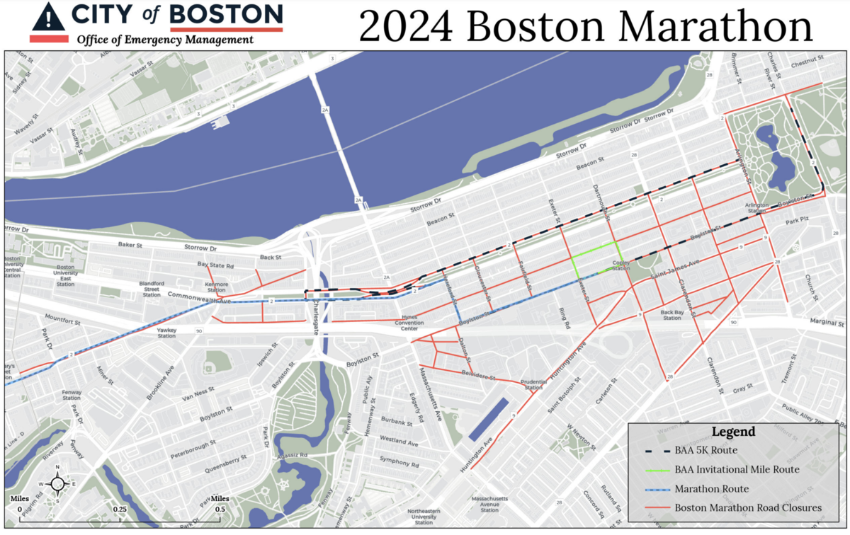 2024 Boston Marathon Map