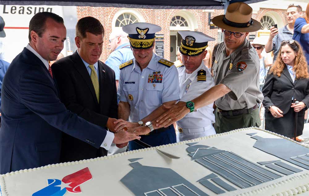 Image for mayor walsh cake cutting for 36th annual boston harborfest