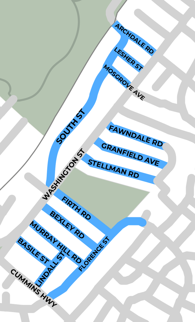 Map of Lower South Neighborhood Slow Streets zone