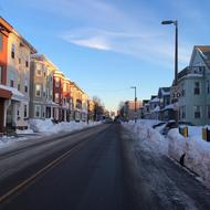 Image for a plowed street in the city of boston