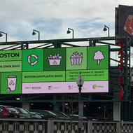 Image for a plastic bag ordinance electronic billboard near fenway park 