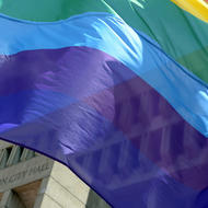 Image for pride week flag raising at city hall