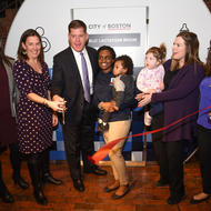 Mayor Walsh welcomed residents to City Hall for International Womans Day in 2019.