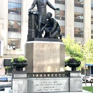 Photo of The Emancipation Group, a copy of a statue in Washington D.C. created by Thomas Ball, photo courtesy of the Boston Art Commission.