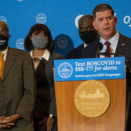 Mayor Walsh with members of the Boston Police Reform Task Force.