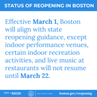  MAYOR WALSH ANNOUNCES THE CITY OF BOSTON WILL ENTER MODIFIED VERSION OF PHASE 3, STEP 2 OF THE COMMONWEALTH'S REOPENING PLAN ON MONDAY