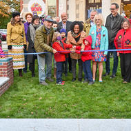 Jamaica Plain public art ribbon cutting photo