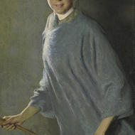 A Motion PIcture, self portrait of Margaret Foster Richardson, Pennsylvania Academy of the Fine Arts