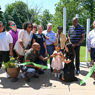 Titus Family joined by Mayor Wu and neighbors cut the ribbon on Paula Titus 