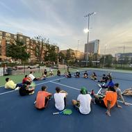 Tennis players circle up 