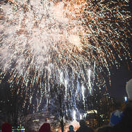 Image for fireworks from a first night celebration in boston