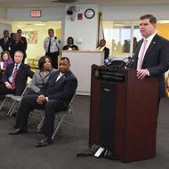 Image for mayor walsh offered remarks after announcing the new recovery partnership 