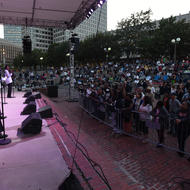 Image for mayor martin walsh, the boston parks and recreation department, special events and toursism and the elderly commission welcome residents to the dorothy curran wednesday night concert series held at boston city hall plaza 