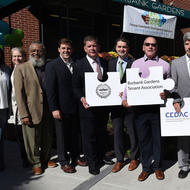 Image for mayor martin walsh celebrated with other city officials in fenway 